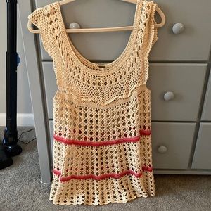 Free people crochet babydoll tank